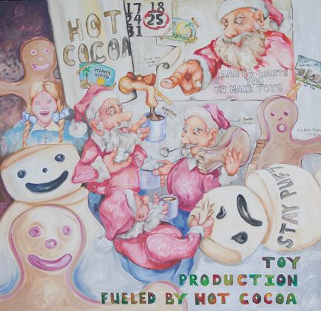 Toy production fueled by hot cocoa