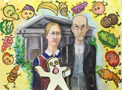 The Gingerbread Boy plans a garden at the Heirloom Seed Swap, The Majestic Ballroom, 1027 N. Forest St, Bellingham WA