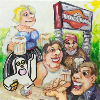 The Gingerbread Boy orders another carton of 2% pasteurized at Kulshan Brewing Co, 2238 James St, Bellingham WA