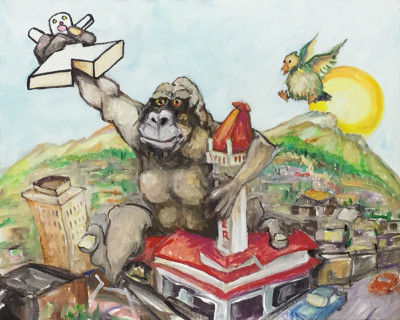 With a little help from a friend, the Gingerbread Boy gets a bird's-eye view of Bellingham