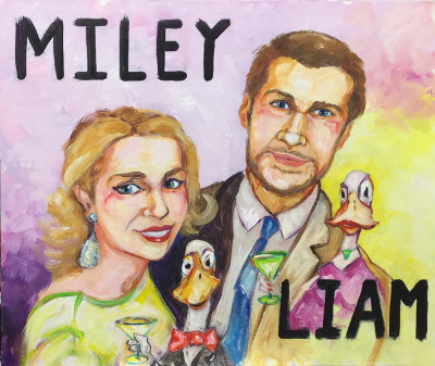 Miley, Liam and two ducks