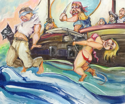 Because the pirates had only one rope to spare for a swing, everyone else had to jump