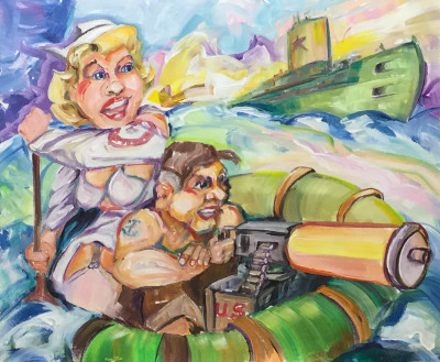 Paddling a machine gun dingy around the ocean while dodging enemy submarines still gave her plenty of time to show off her new brassiere