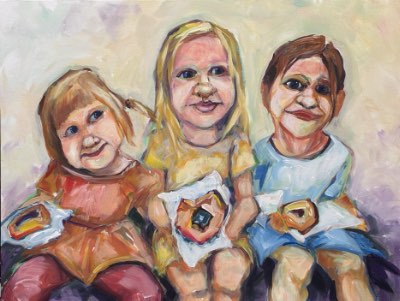 Three sugar donuts
