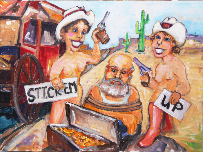 The Kitten Sisters say 'Stickem up'