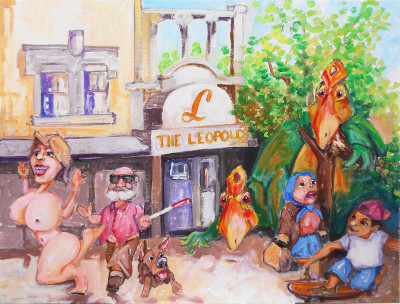 Bellingham prehistory: Leptoceratops lunching near the Leopold