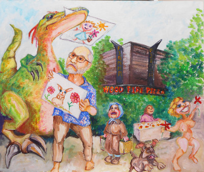 Nanuqsaurus likes pizza and paintings